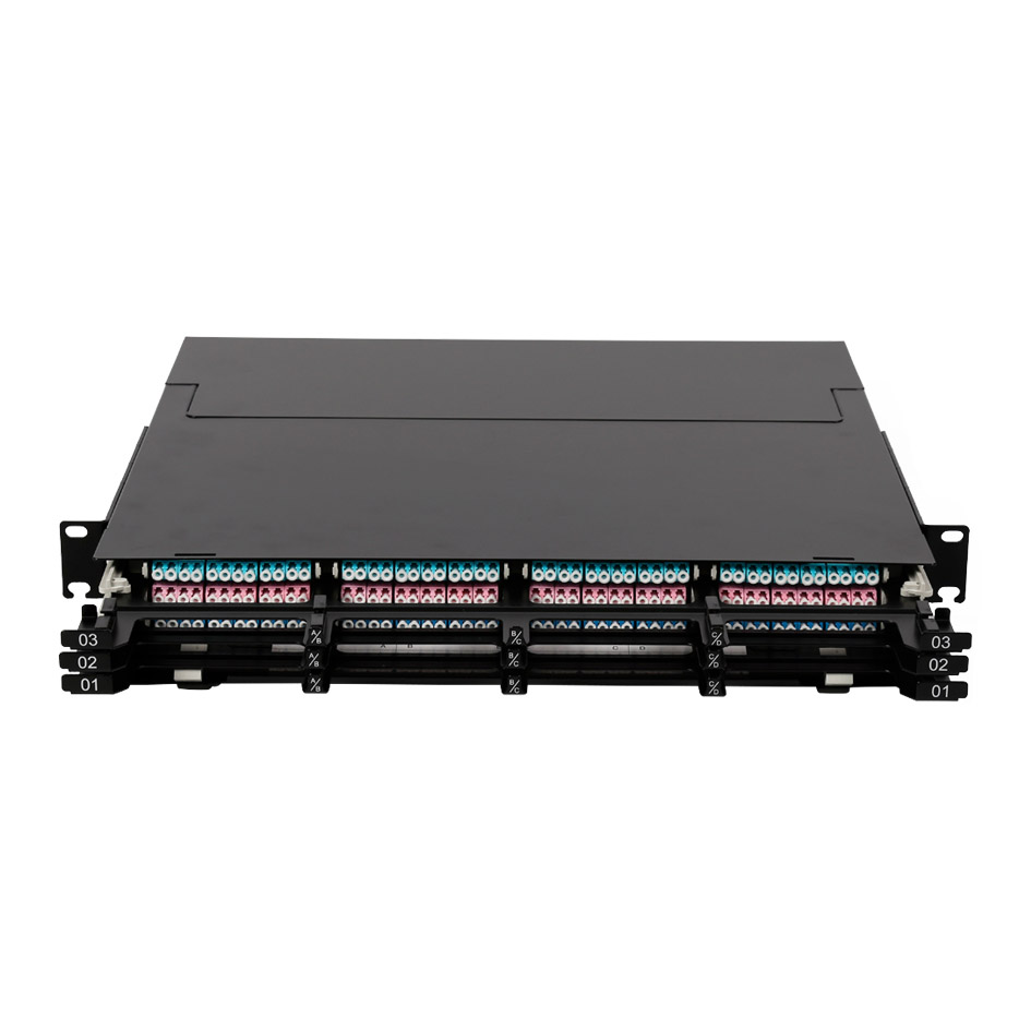 High-density modular MPO distribution frame 1U High-density modular MPO distribution frame 1U