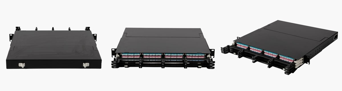High-density modular MPO distribution frame 1U High-density modular MPO distribution frame 1U